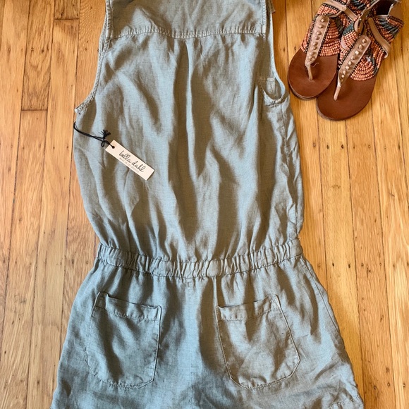Linen Utility Romper NWT - Picture 2 of 5